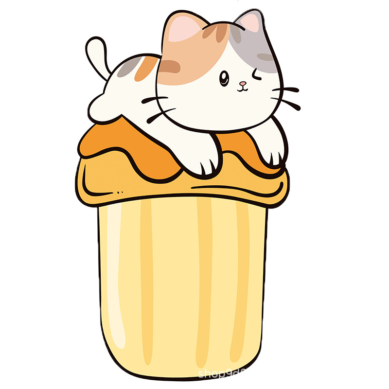 Katės šukavimo lenta – sieninis lipdukas, cartoon dizainas, atspari dėvėjimui, poliesteris, WB prekės ženklas, 100 vnt dėžėje