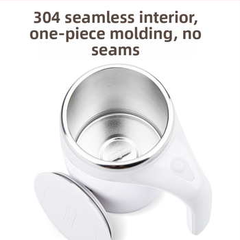 Kavos puodelis iš 304 nerūdijančio plieno su automatine magnetine rotacija, dangteliu, pritaikomas