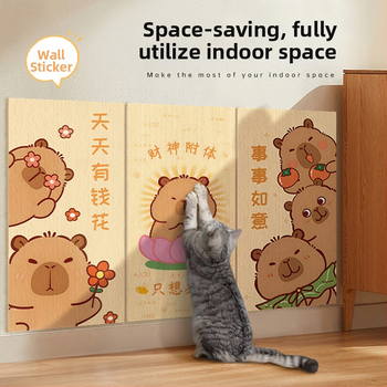 Water Wood Vertikalus sieninis kačių įbrėžimų plokštė – atspari dėvėjimui, nepalieka plaukų, lipnus sienos lipdukas, Medžiaga: kilpinis audinys, mielas stilius