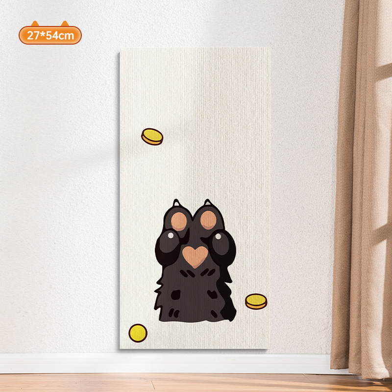 Water Wood Vertikalna zidna daska za grebanje mačaka – otporna na habanje, ne ostavlja dlake, samoljepljiva zidna naljepnica, Materijal: tepih tkanina, Slatki stil