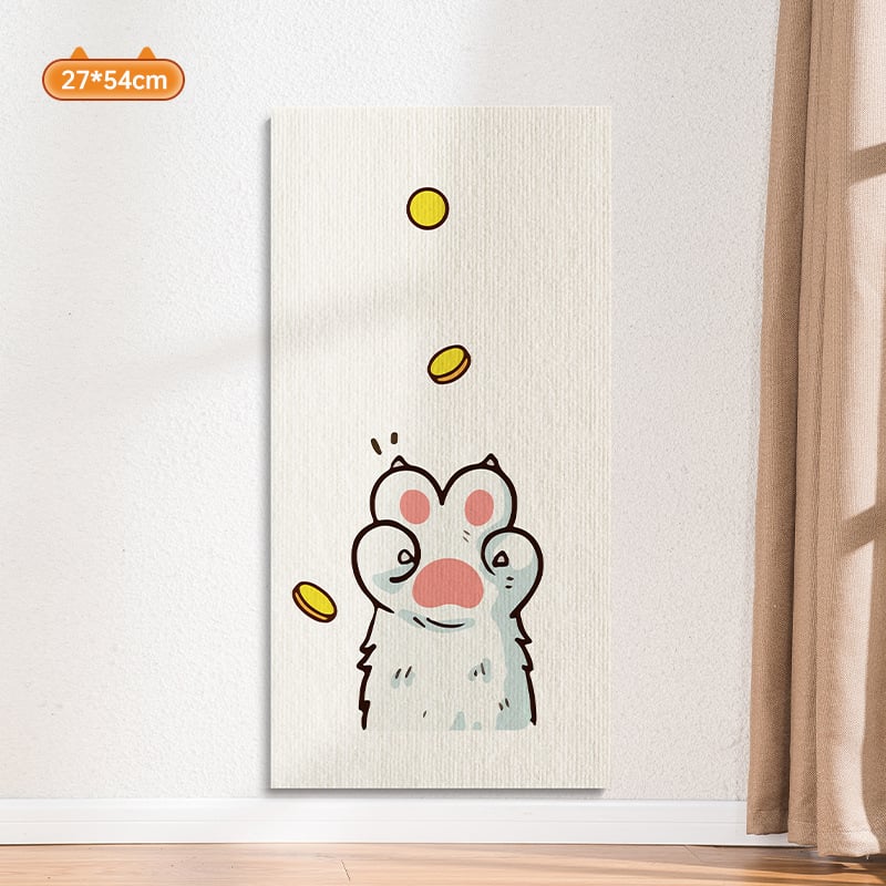 Water Wood Vertikalna zidna daska za grebanje mačaka – otporna na habanje, ne ostavlja dlake, samoljepljiva zidna naljepnica, Materijal: tepih tkanina, Slatki stil