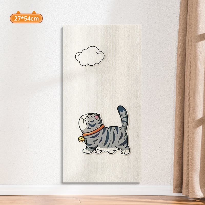 Water Wood Vertikalna zidna daska za grebanje mačaka – otporna na habanje, ne ostavlja dlake, samoljepljiva zidna naljepnica, Materijal: tepih tkanina, Slatki stil