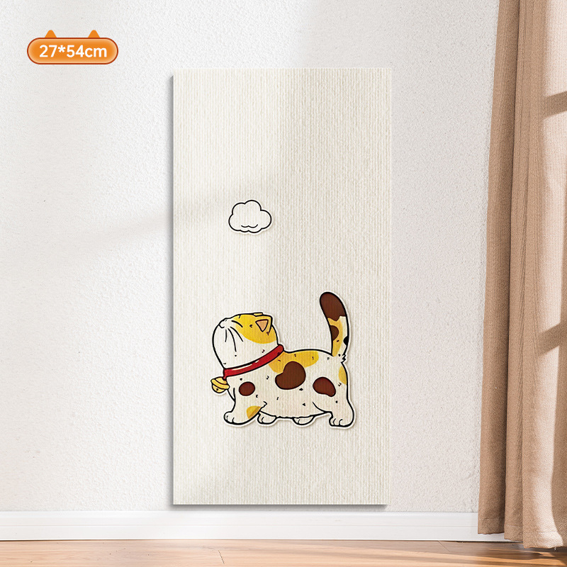 Water Wood Vertikalna zidna daska za grebanje mačaka – otporna na habanje, ne ostavlja dlake, samoljepljiva zidna naljepnica, Materijal: tepih tkanina, Slatki stil