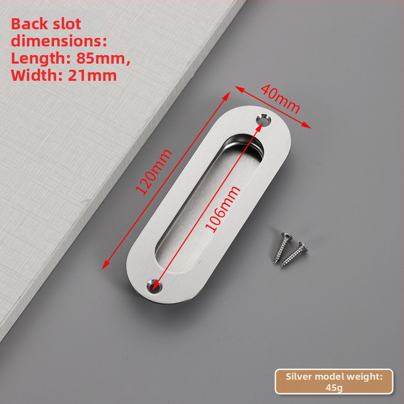 Slėptas nerūdijančio plieno slankio durų rankena, įmontuota, tekstūruota danga, modernus minimalistinis stilius