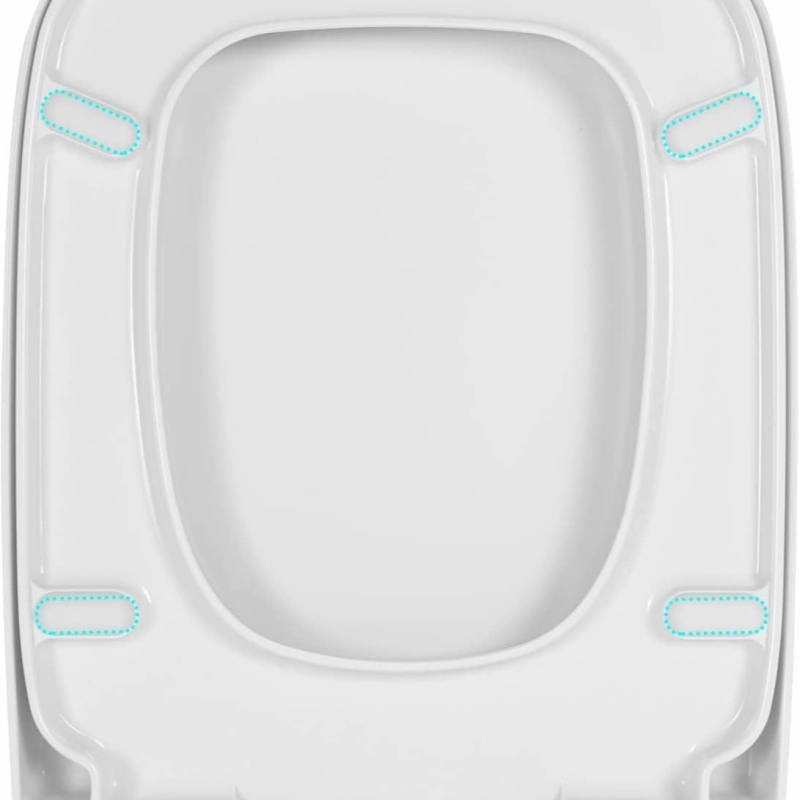 Capac de toaletă din rășină UF, formă U, stil modern minimalist, cu amortizor, distanță reglabilă între găurile de montaj