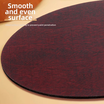 Drevená paleta na olejomaľbu, ručne maľovaná oválná paleta s glazovaným povrchom pre študentov výtvarného umenia