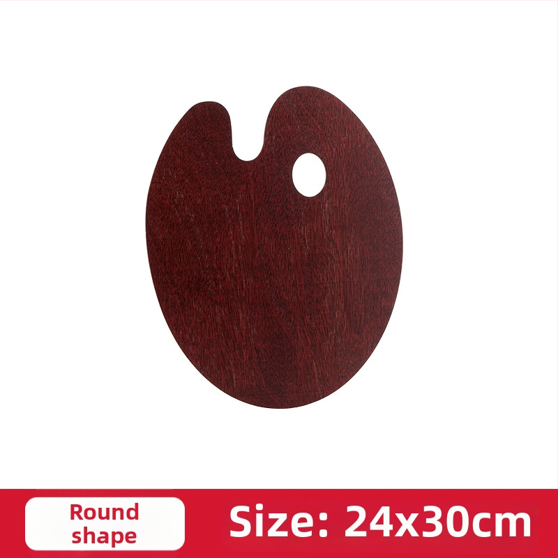 Drevená paleta na olejomaľbu, ručne maľovaná oválná paleta s glazovaným povrchom pre študentov výtvarného umenia