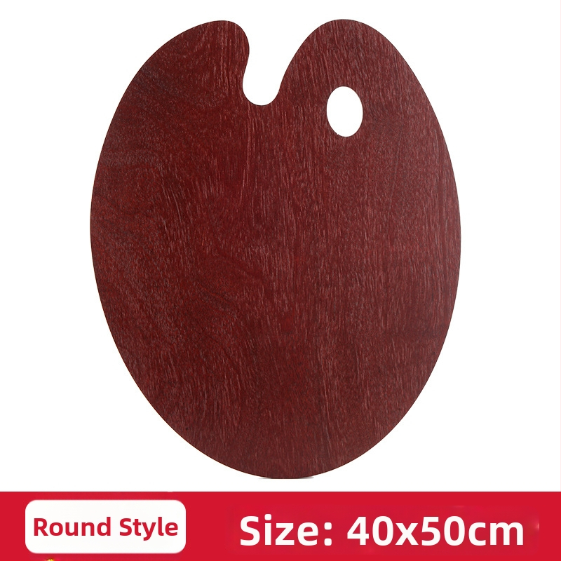 Drevená paleta na olejomaľbu, ručne maľovaná oválná paleta s glazovaným povrchom pre študentov výtvarného umenia