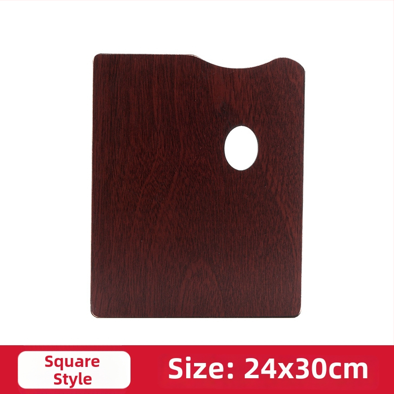 Drevená paleta na olejomaľbu, ručne maľovaná oválná paleta s glazovaným povrchom pre študentov výtvarného umenia