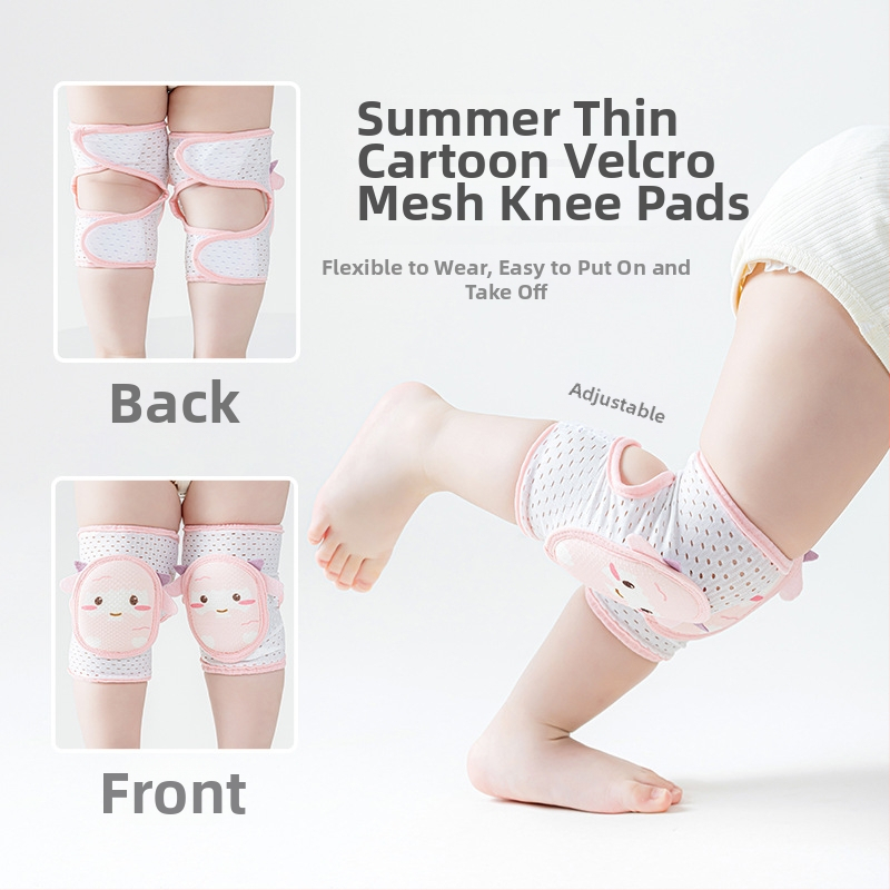Deti chrániče kolien a lakťov, nastaviteľné, priedušná sieťovina, na plazenie a chôdzu, letná verzia