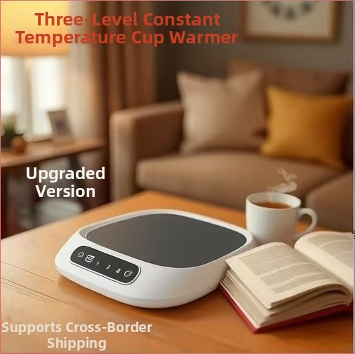 Atnaujintas termostatinis padėkliukas puodeliui - 3 temperatūros lygiai, ABS korpusas, USB maitinimas, mygtuko ir prisilietimo valdymas, automatinis išjungimas