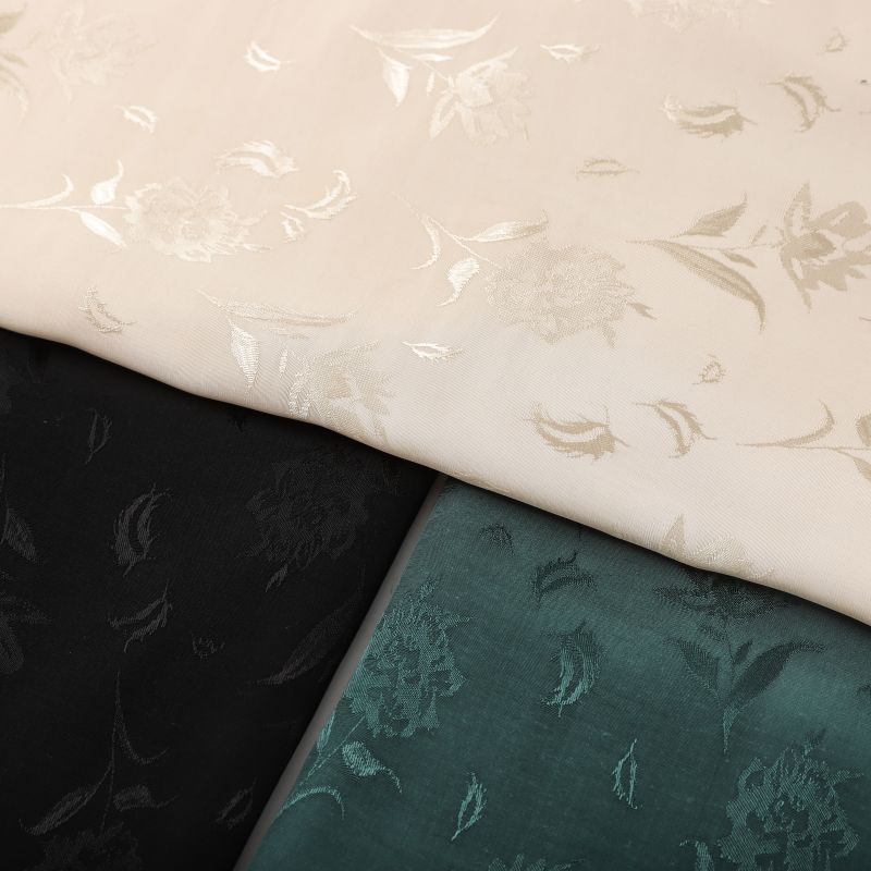 Material jacquard damascu - amestec rayon-viscose, model floral cluster, potrivit pentru cheongsam și Hanfu, patru sezoane