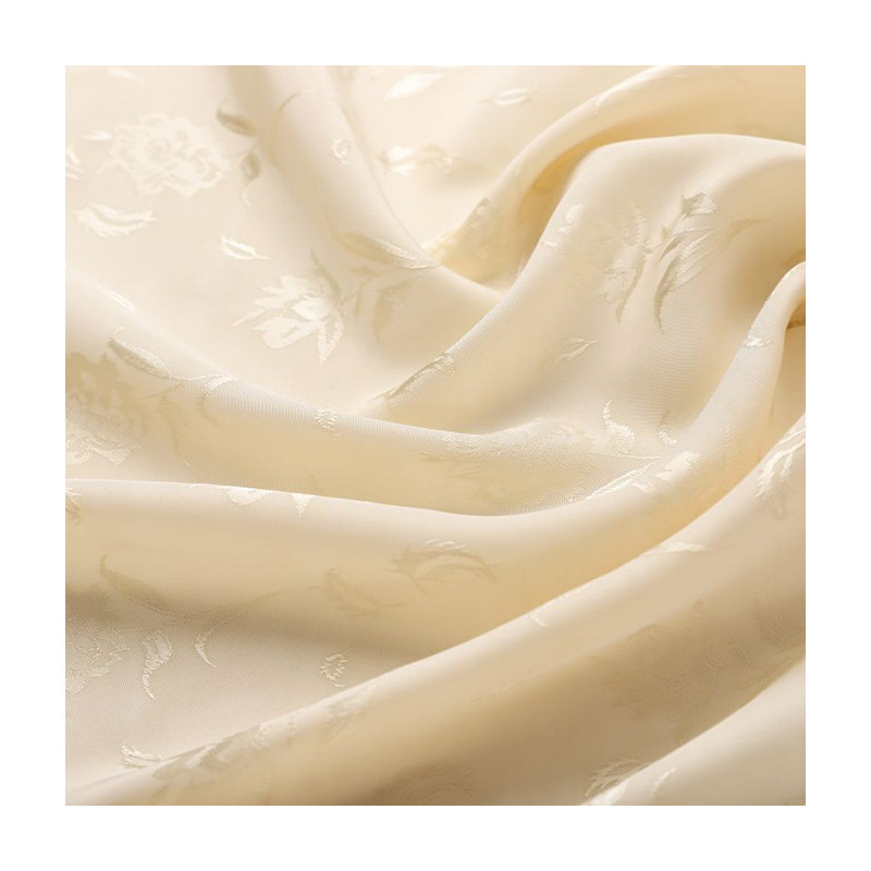 Material jacquard damascu - amestec rayon-viscose, model floral cluster, potrivit pentru cheongsam și Hanfu, patru sezoane