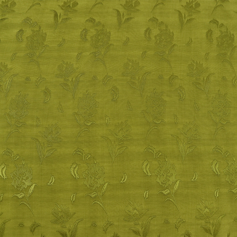 Material jacquard damascu - amestec rayon-viscose, model floral cluster, potrivit pentru cheongsam și Hanfu, patru sezoane