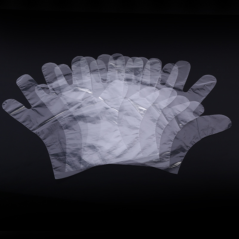 Vienkartinės PE pirštinės, skaidrios, sustiprintos, alyvos atsparios (Medžiaga: PE; Raštas: Skaidrus; Storis: 1; Funkcija: Vienkartinės alyvai atsparios pirštinės; Maisto kokybės)