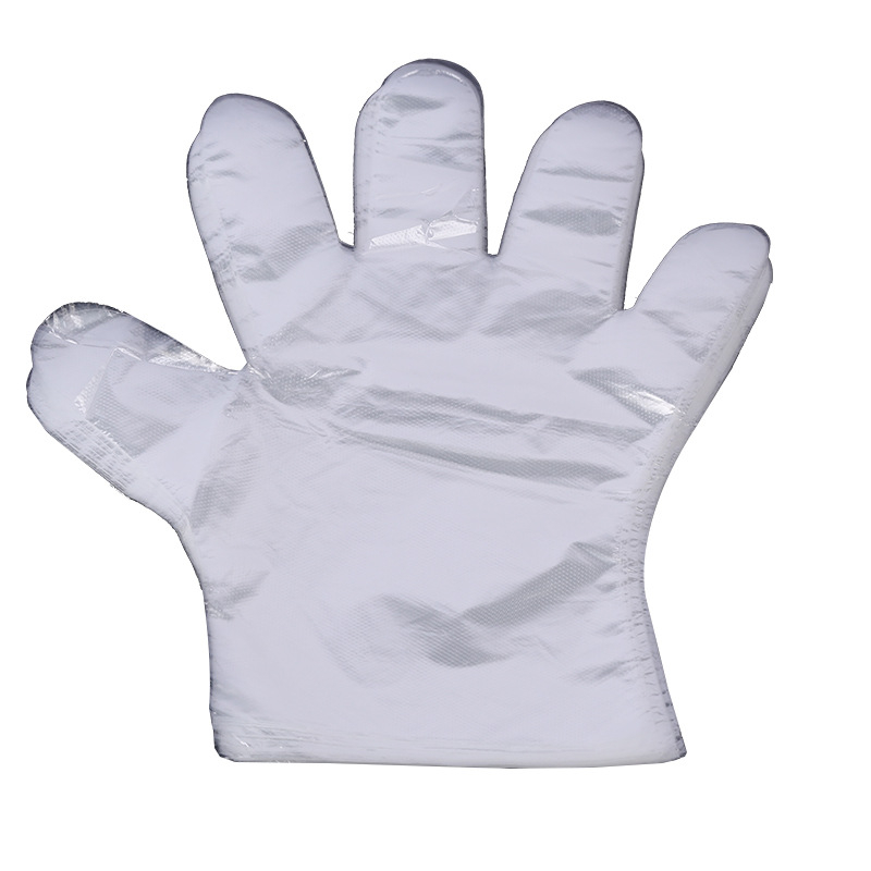 Vienkartinės PE pirštinės, skaidrios, sustiprintos, alyvos atsparios (Medžiaga: PE; Raštas: Skaidrus; Storis: 1; Funkcija: Vienkartinės alyvai atsparios pirštinės; Maisto kokybės)