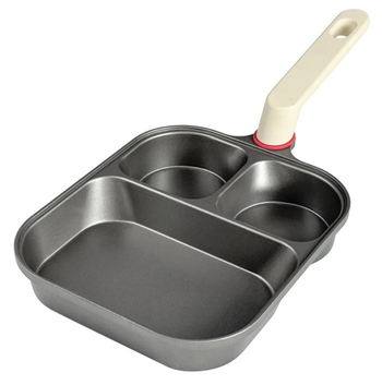 Trys viename pusryčių keptuvė — aliuminis, nelipni danga, daugiasluoksnis dugnas, skirta omletėms, kiaušiniams ir kepsniams, suderinama su visomis viryklėmis