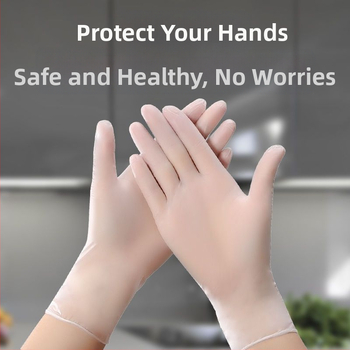 Vienkartinės PVC masažo pirštinės grožio salonams – neslystantis paviršius, skaidrus dizainas, pritaikoma