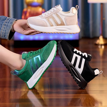 Naiste sügisesed tennised paksu tallaga, PU ülemine, kummist talla, ümmargune varvas, EVA sisetald