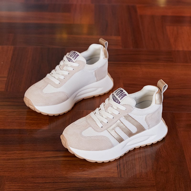 Naiste sügisesed tennised paksu tallaga, PU ülemine, kummist talla, ümmargune varvas, EVA sisetald