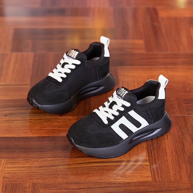 Naiste sügisesed tennised paksu tallaga, PU ülemine, kummist talla, ümmargune varvas, EVA sisetald