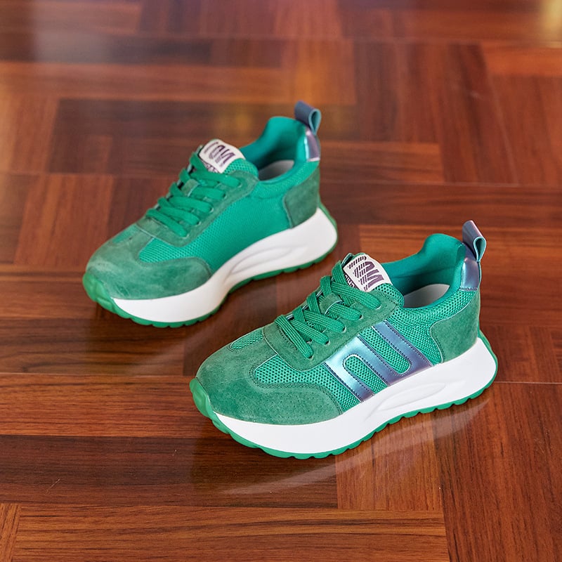 Naiste sügisesed tennised paksu tallaga, PU ülemine, kummist talla, ümmargune varvas, EVA sisetald