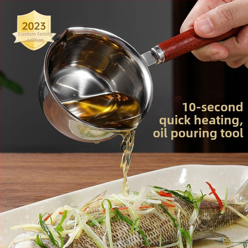 304 nerūdijančio plieno aliejaus lašymo puodukė, mini, be dangos, su viengubu dugnu, tinkama dujinėms viryklėms