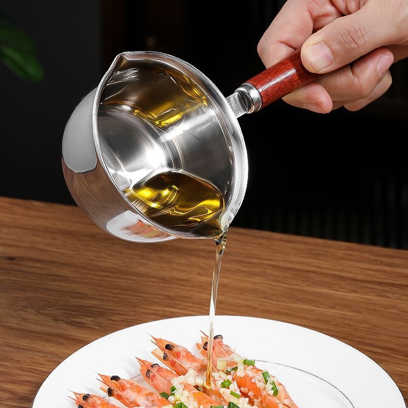 304 nerūdijančio plieno aliejaus lašymo puodukė, mini, be dangos, su viengubu dugnu, tinkama dujinėms viryklėms