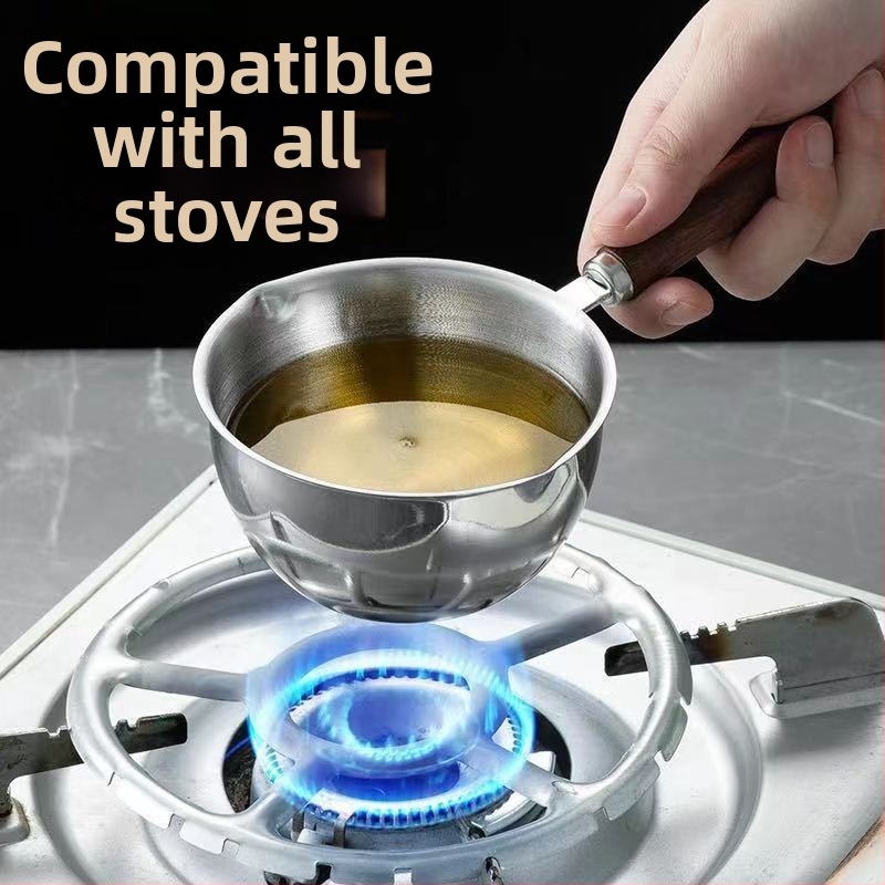 304 nerūdijančio plieno aliejaus lašymo puodukė, mini, be dangos, su viengubu dugnu, tinkama dujinėms viryklėms