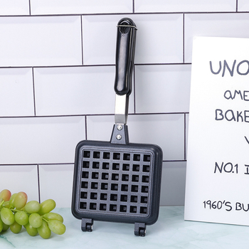 Vaflių keptuvė, nelimpančiai paviršius, dvipusė, aliuminio lydinys, kepimo diskas