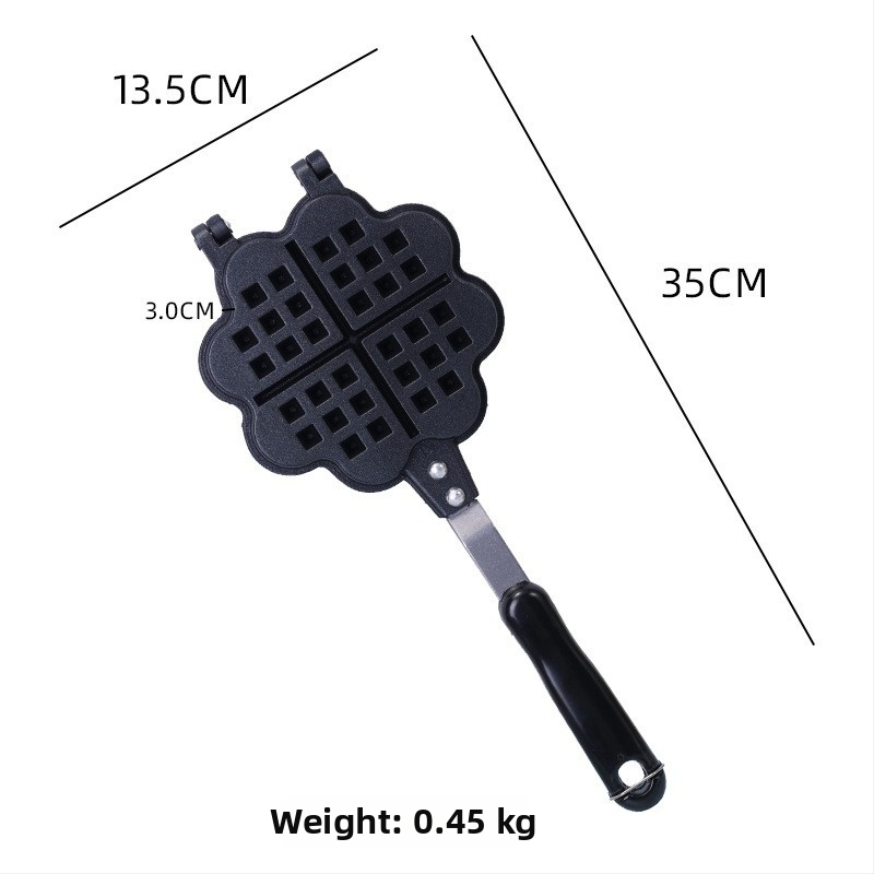 Vaflių keptuvė, nelimpančiai paviršius, dvipusė, aliuminio lydinys, kepimo diskas