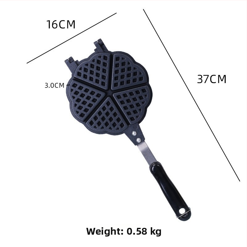 Vaflių keptuvė, nelimpančiai paviršius, dvipusė, aliuminio lydinys, kepimo diskas