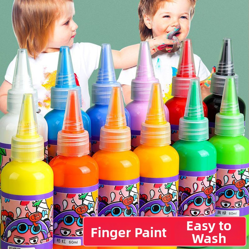 Detská gouášová farba na maľovanie prstami – fľaštička, Značka Shang Yatu, Materiál: gouáš, Výrobca: Linyi, Shandong