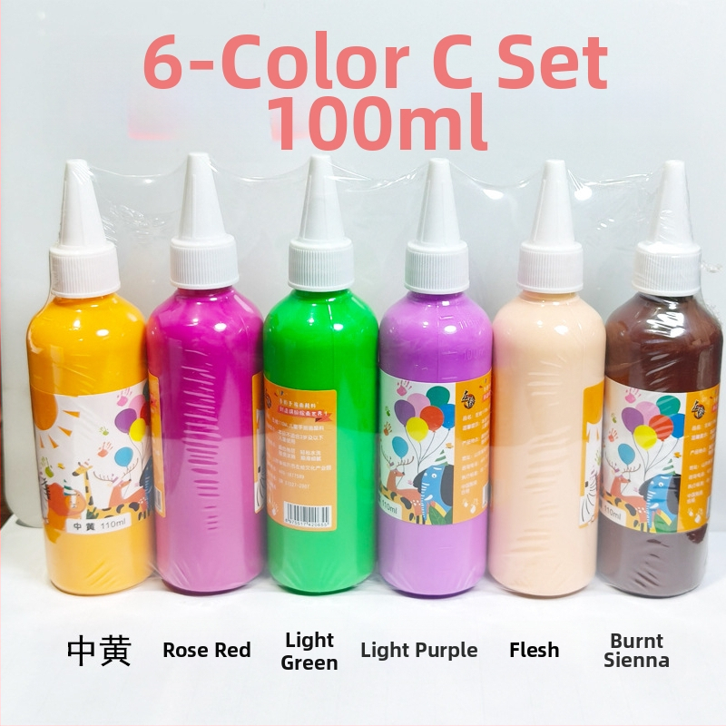 Detská gouášová farba na maľovanie prstami – fľaštička, Značka Shang Yatu, Materiál: gouáš, Výrobca: Linyi, Shandong