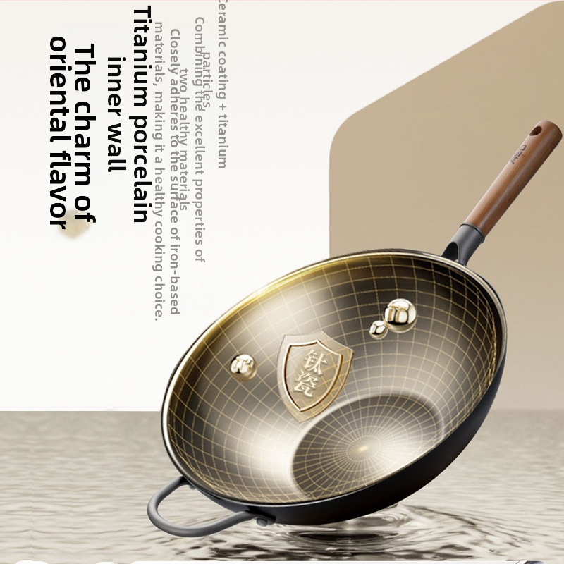 Wok iš gryno geležies be dangtelio, plokščiu dugnu, tinkamas dujinėms viryklėms, modeliai Cf32j5p/CF34j5p/CF36j5p