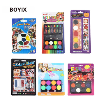 Boyixuan Set na maľovanie tváre a tela – vodou riediteľný krém, rýchle sušenie, ľahké umývanie, osem odtieňov, Halloween.