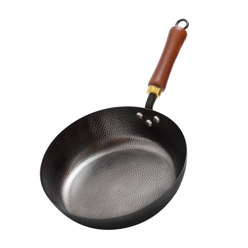 Tigaie plată din fier forjat pentru ouă și fripturi, realizată manual, fără strat, din fier rafinat, potrivită pentru plite cu inducție și gaze, model Pd-jg-015, greutate 1,1 kg