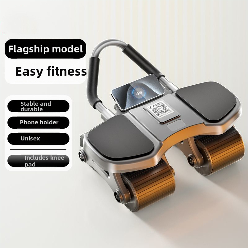 Nelja ratta Ab Wheel automaatse tagasipöördumisega – mitte kokkupandav, mudel: Four-wheel Flat Plate Support Ab Wheel, kaal 2,3 kg, sobib kontorisse, koju ja välitingimustesse