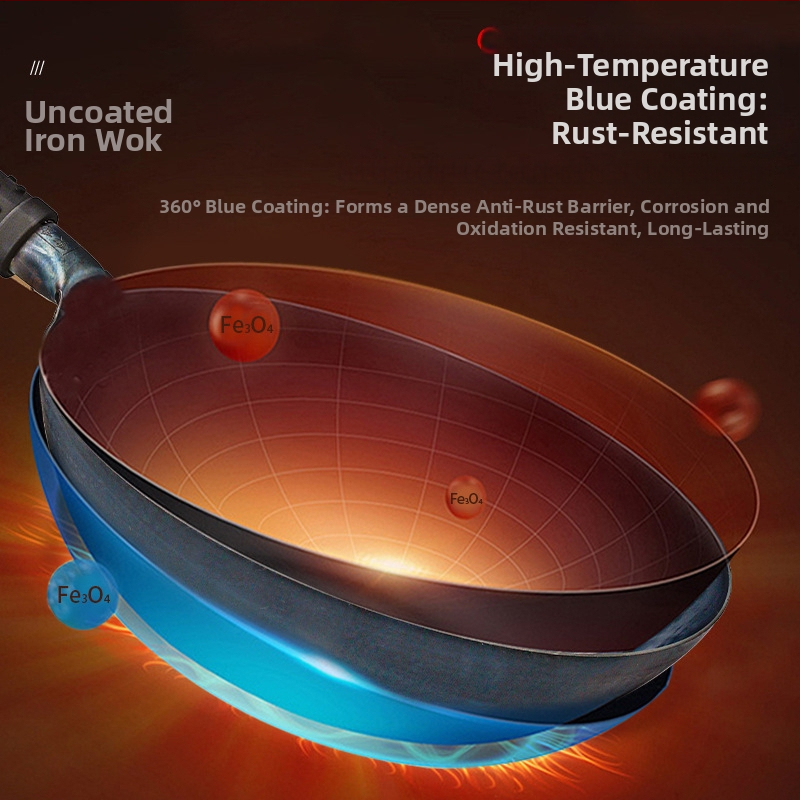 Ketaus wok su dvigubu dugnu, be dangos, stiklinis dangtelis, universalus dujų ir indukcinių viryklių