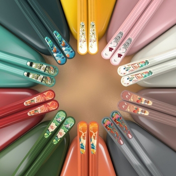 Bețișoare pentru masă din material PET, stil drăguț cartoon, set de 5 bețișoare Town Head, pentru adulți