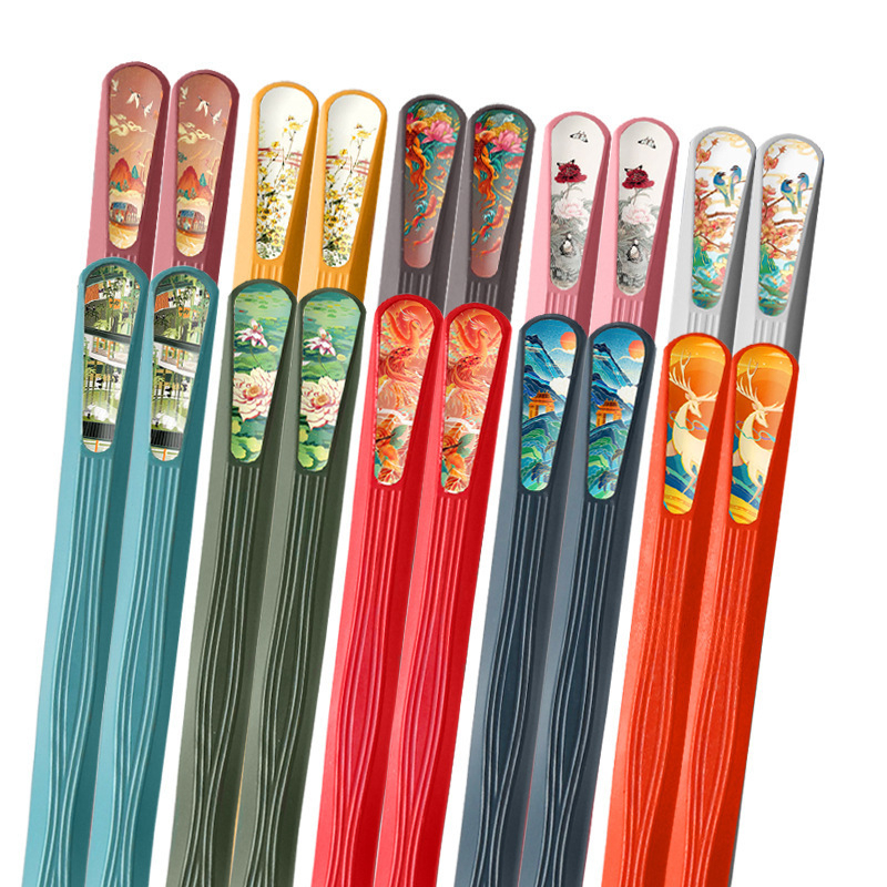 Bețișoare pentru masă din material PET, stil drăguț cartoon, set de 5 bețișoare Town Head, pentru adulți