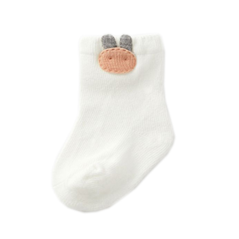 Șosete pentru nou-născuți – stil coreean, desene animate drăguțe, din bumbac, tub scurt, primăvară/toamnă, 0–1 ani