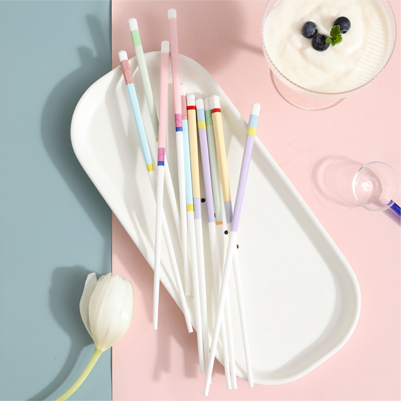 Bețișoare ceramice, stil modern minimalist, model floral, set de 4 bucăți, compatibile cu mașina de spălat vase