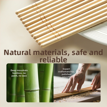 Vienkartiniai bambuko lazdelės, individualiai supakuotos; 100 porų dėžutėje; Medžiaga: Moso bambukas; Mikrobangų krosnelė netinka; Logotipo spauda įmanoma; Personalizavimas galimas