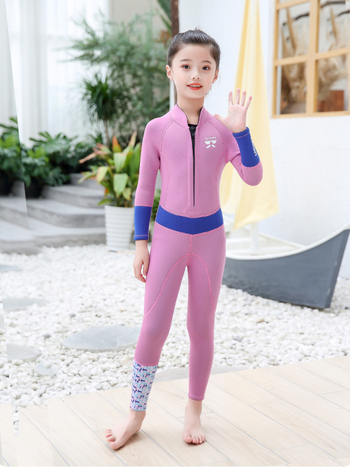 Vaikų 2 mm neopreno vientisas kombinezonas su ilgomis rankovėmis, unisex, plaukimo ir vandens pramogoms