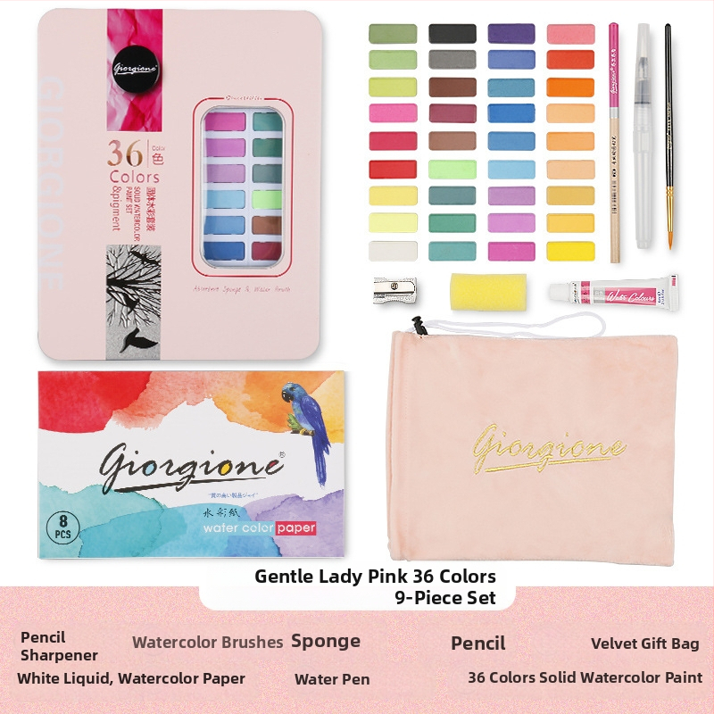 Giorgione pevný set akvarelov, 9 kusov, na maľovanie vodovými farbami