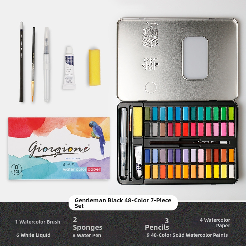 Giorgione pevný set akvarelov, 9 kusov, na maľovanie vodovými farbami