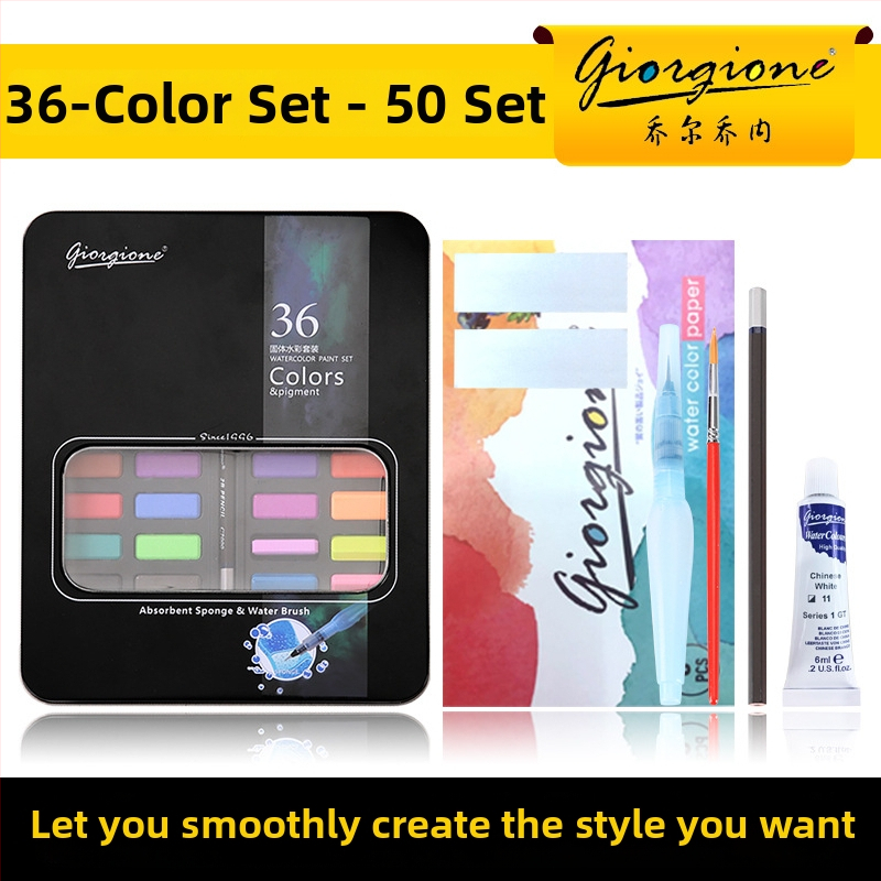 Giorgione pevný set akvarelov, 9 kusov, na maľovanie vodovými farbami