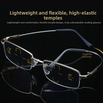 Progresseeruvad multifokalsed lugemisprillid anti-sinine valgus filtriga, raamita titaniumsulamaga, kaug- ja lähinägemiseks