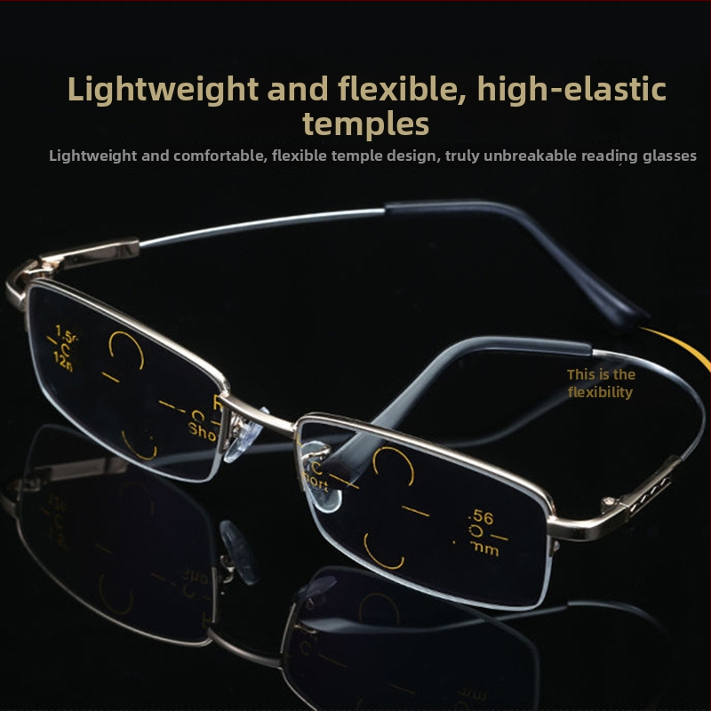 Progresseeruvad multifokalsed lugemisprillid anti-sinine valgus filtriga, raamita titaniumsulamaga, kaug- ja lähinägemiseks